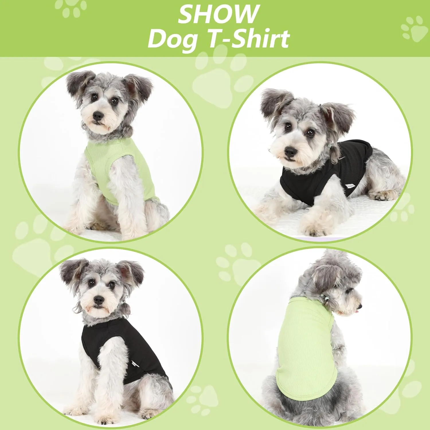 2 Pack Dog Clothes for Small Dogs Summer Dog Shirt Vest Girl Boy Lightweight Puppy T-Shirts Blank Soft and Cool Pet Clothing Sleeveless Medium Large Dog Outfit (Black Avocado Green, X-Large)