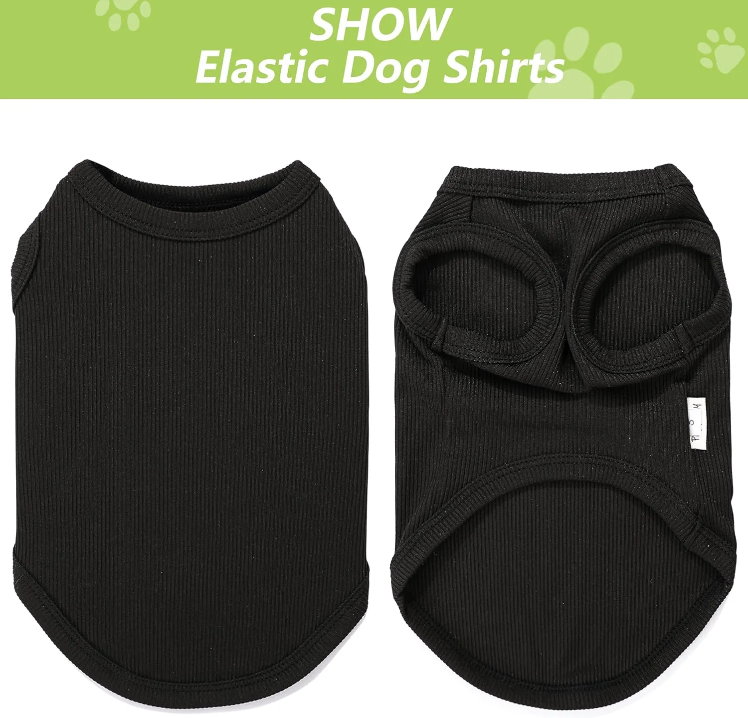 2 Pack Dog Clothes for Small Dogs Summer Dog Shirt Vest Girl Boy Lightweight Puppy T-Shirts Blank Soft and Cool Pet Clothing Sleeveless Medium Large Dog Outfit (Black Avocado Green, X-Large)