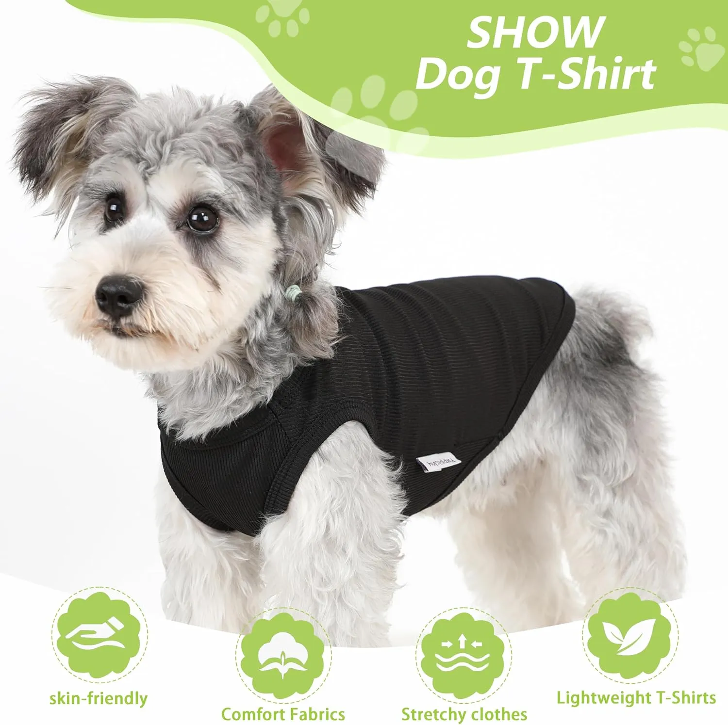 2 Pack Dog Clothes for Small Dogs Summer Dog Shirt Vest Girl Boy Lightweight Puppy T-Shirts Blank Soft and Cool Pet Clothing Sleeveless Medium Large Dog Outfit (Black Avocado Green, X-Large)
