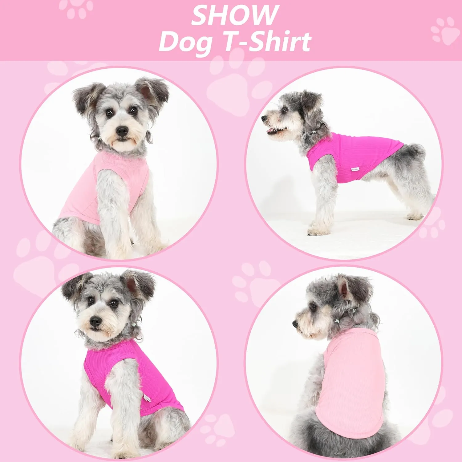 2 Pack Dog Clothes for Small Dogs Summer Dog Shirt Vest Girl Boy Lightweight Puppy T-Shirts Blank Soft and Cool Pet Clothing Sleeveless Medium Large Dog Outfit (Pink D-Pink, X-Large)