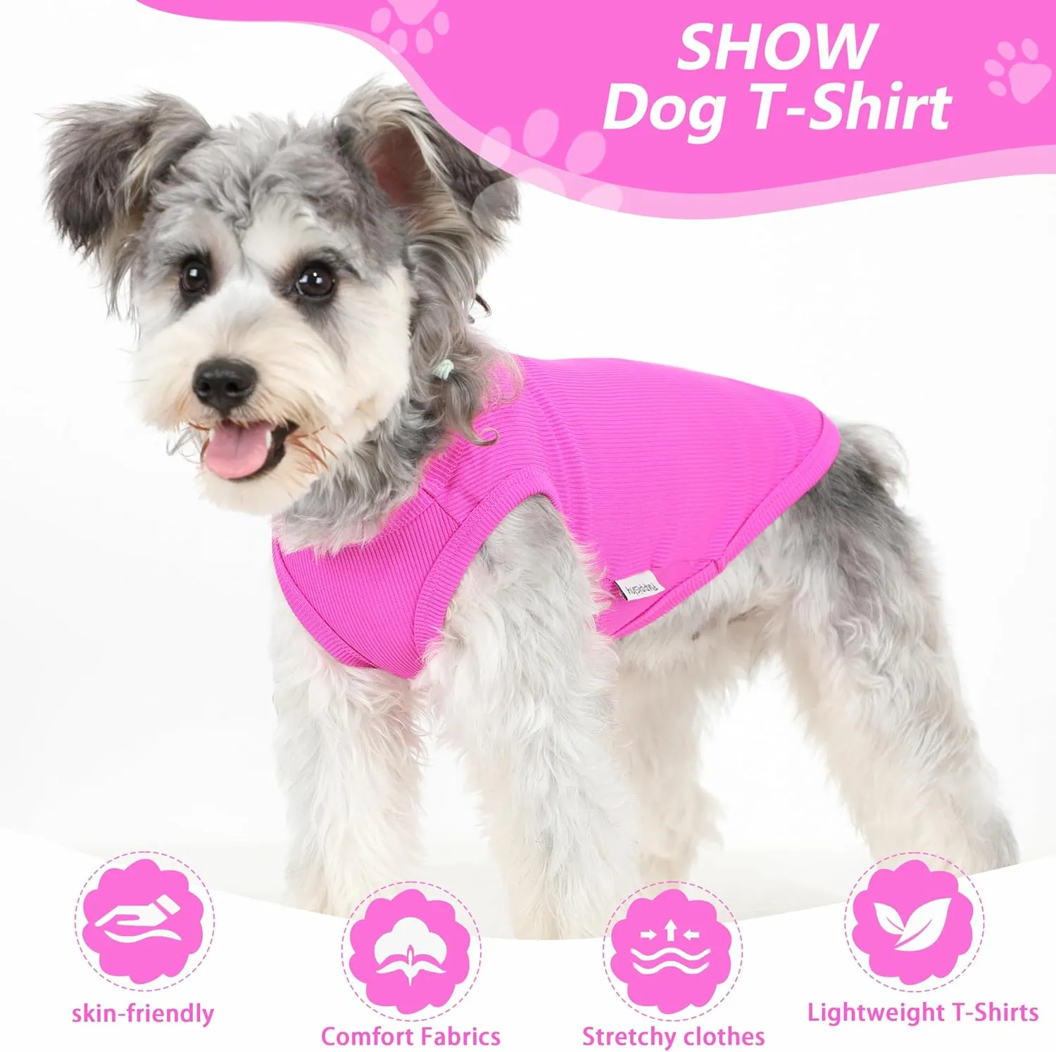 2 Pack Dog Clothes for Small Dogs Summer Dog Shirt Vest Girl Boy Lightweight Puppy T-Shirts Blank Soft and Cool Pet Clothing Sleeveless Medium Large Dog Outfit (Pink D-Pink, X-Large)