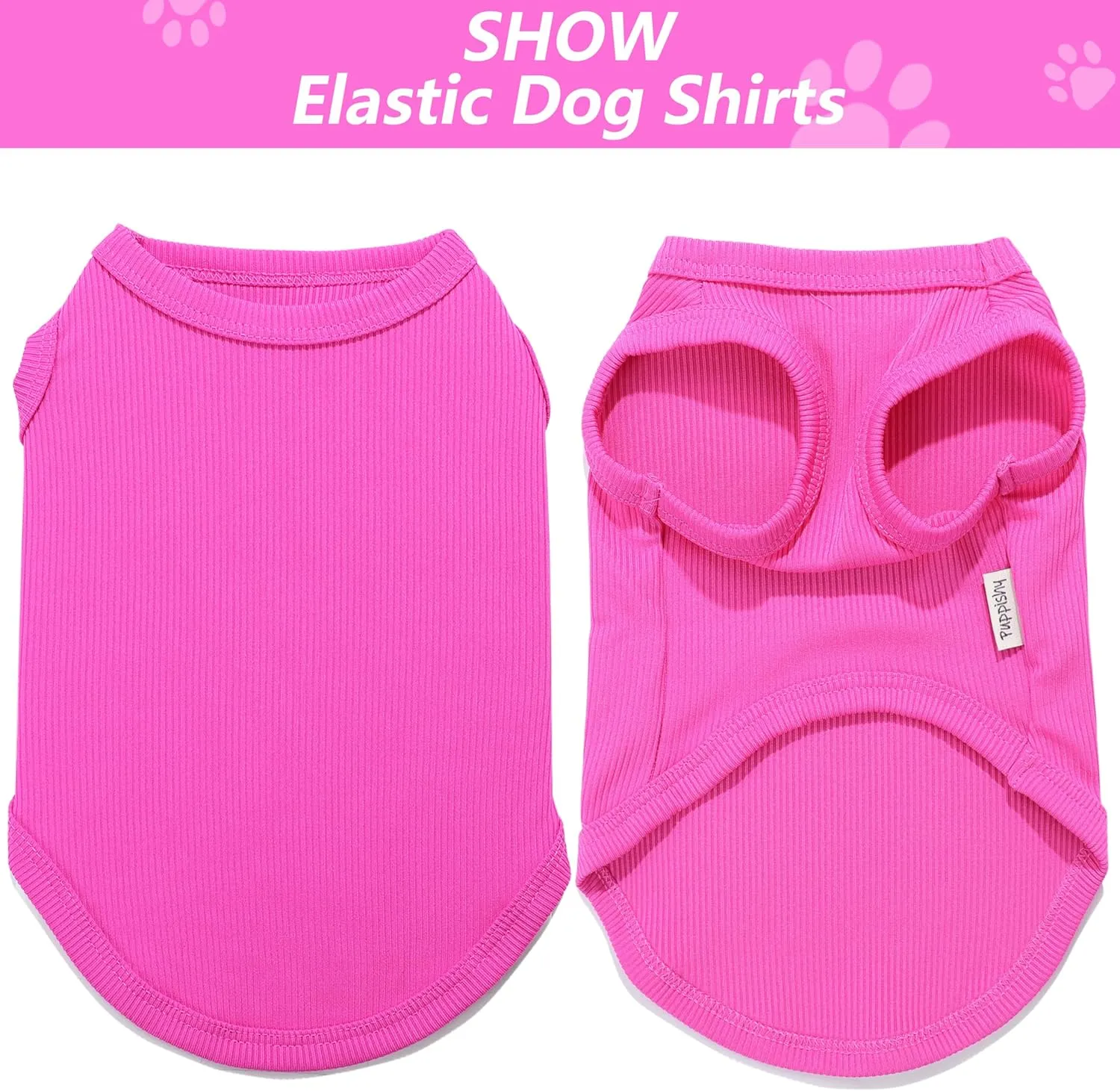 2 Pack Dog Clothes for Small Dogs Summer Dog Shirt Vest Girl Boy Lightweight Puppy T-Shirts Blank Soft and Cool Pet Clothing Sleeveless Medium Large Dog Outfit (Pink D-Pink, X-Large)