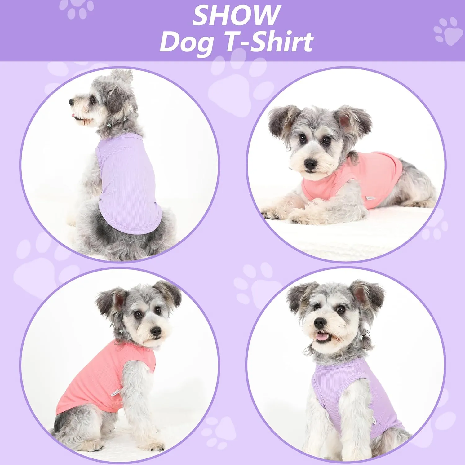 2 Pack Dog Clothes for Small Dogs Summer Dog Shirt Vest Girl Boy Lightweight Puppy T-Shirts Blank Soft and Cool Pet Clothing Sleeveless Medium Large Dog Outfit (Purple L-Pink, X-Large)