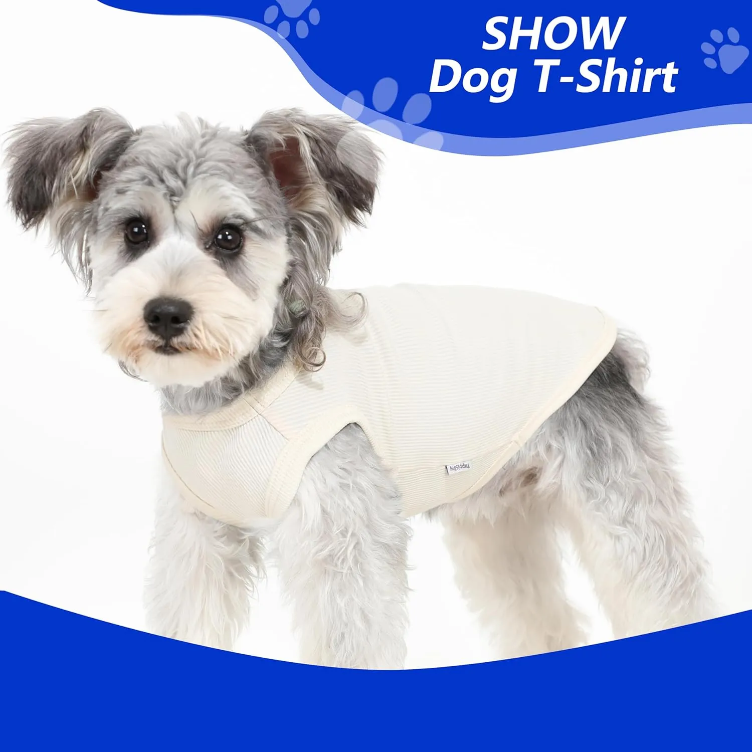 2 Pack Dog Clothes for Small Dogs Summer Dog Shirt Vest Girl Boy Lightweight Puppy T-Shirts Blank Soft and Cool Pet Clothing Sleeveless Medium Large Dog Outfit (White Blue, X-Large)