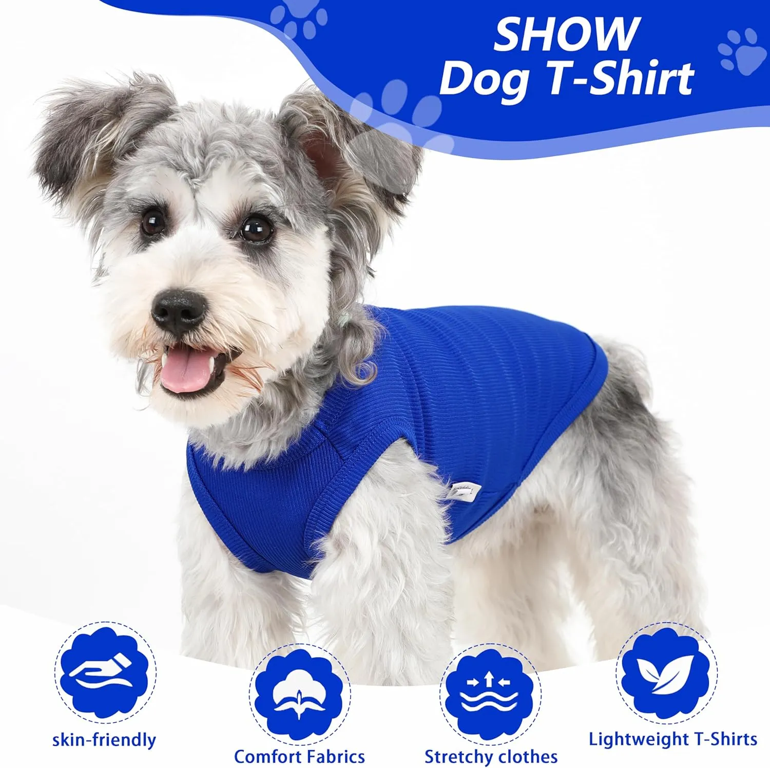 2 Pack Dog Clothes for Small Dogs Summer Dog Shirt Vest Girl Boy Lightweight Puppy T-Shirts Blank Soft and Cool Pet Clothing Sleeveless Medium Large Dog Outfit (White Blue, X-Large)
