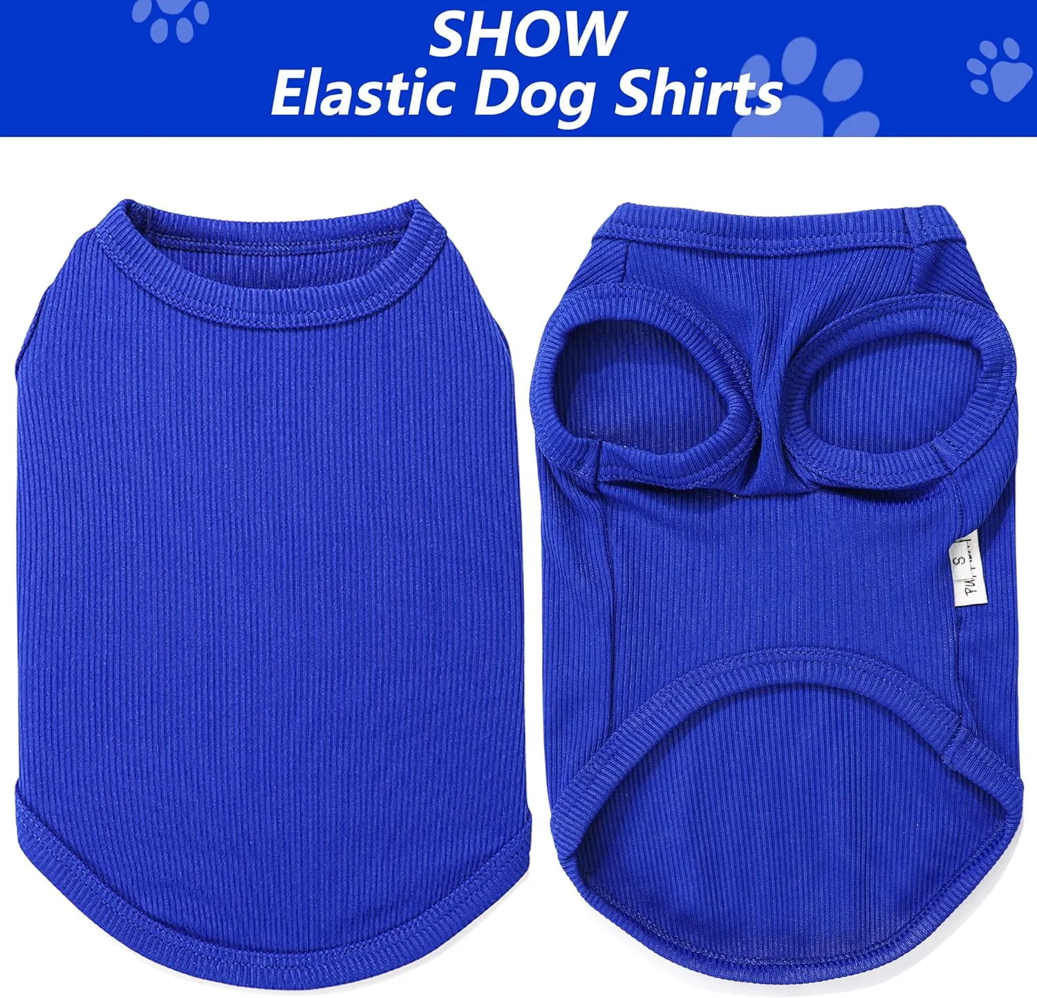 2 Pack Dog Clothes for Small Dogs Summer Dog Shirt Vest Girl Boy Lightweight Puppy T-Shirts Blank Soft and Cool Pet Clothing Sleeveless Medium Large Dog Outfit (White Blue, X-Large)