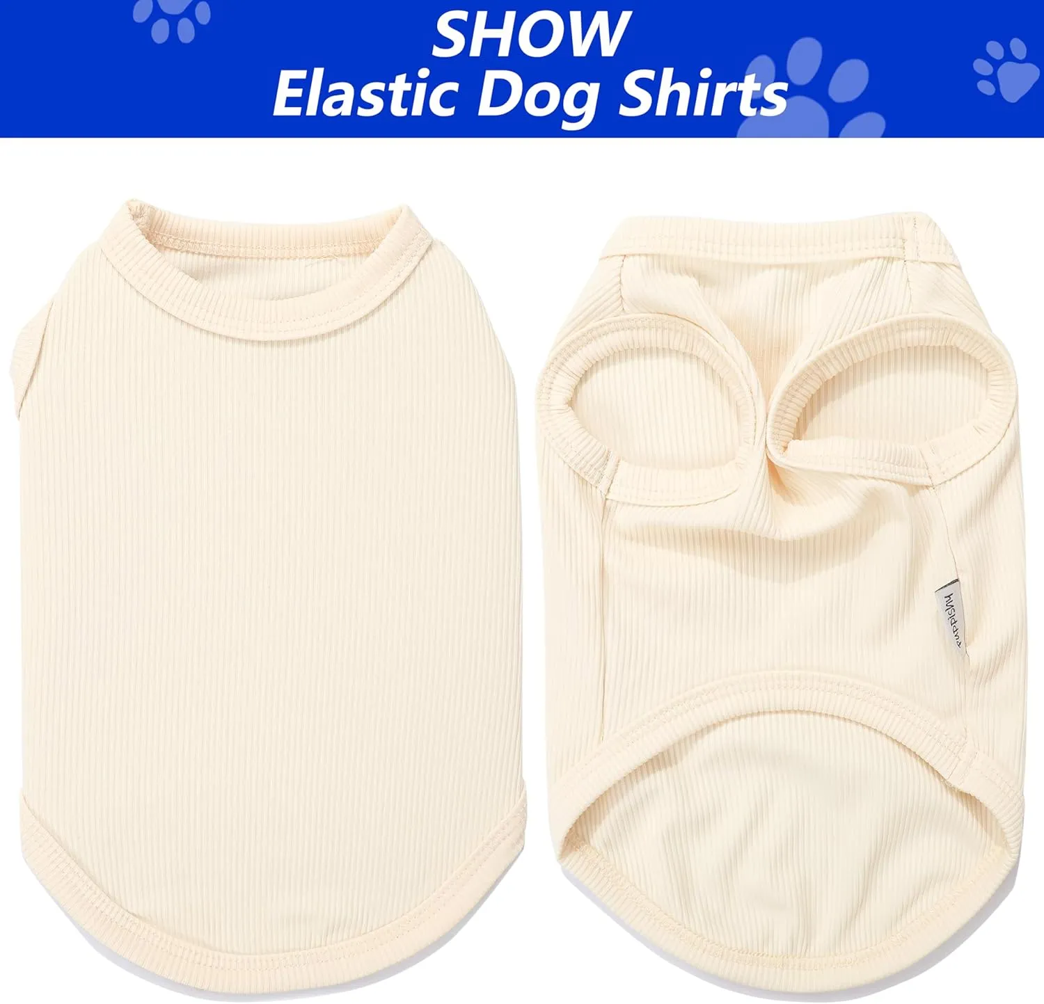 2 Pack Dog Clothes for Small Dogs Summer Dog Shirt Vest Girl Boy Lightweight Puppy T-Shirts Blank Soft and Cool Pet Clothing Sleeveless Medium Large Dog Outfit (White Blue, X-Large)