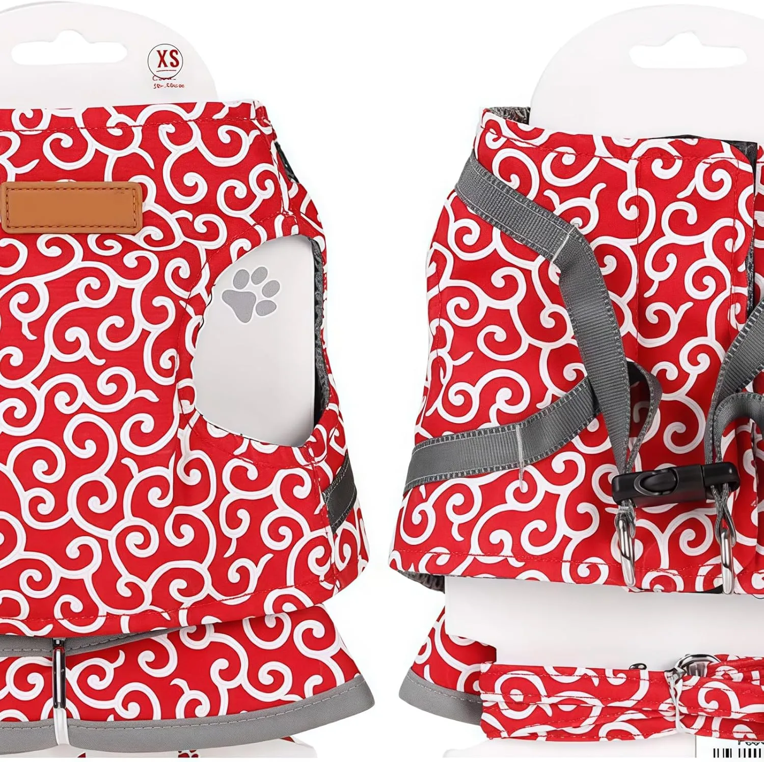 2025 New Cat Dogs Vest Harness and Leash Anti-Break Away Chest Strap Cat Clothes, Adjustable Pet Harness Jackets Soft Comfortable, Suitable for Girls Boys Cat Walk (Red, Adult Cat)