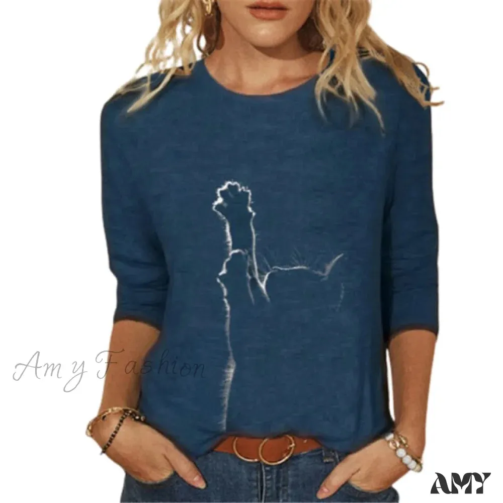 Amy Fashion - Clothing Funny Cat 3D Print Long Sleeve T-Shirts