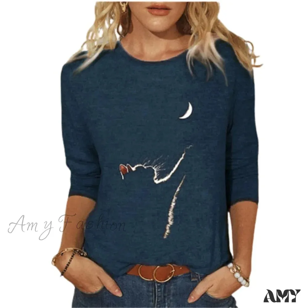 Amy Fashion - Clothing Funny Cat 3D Print Long Sleeve T-Shirts