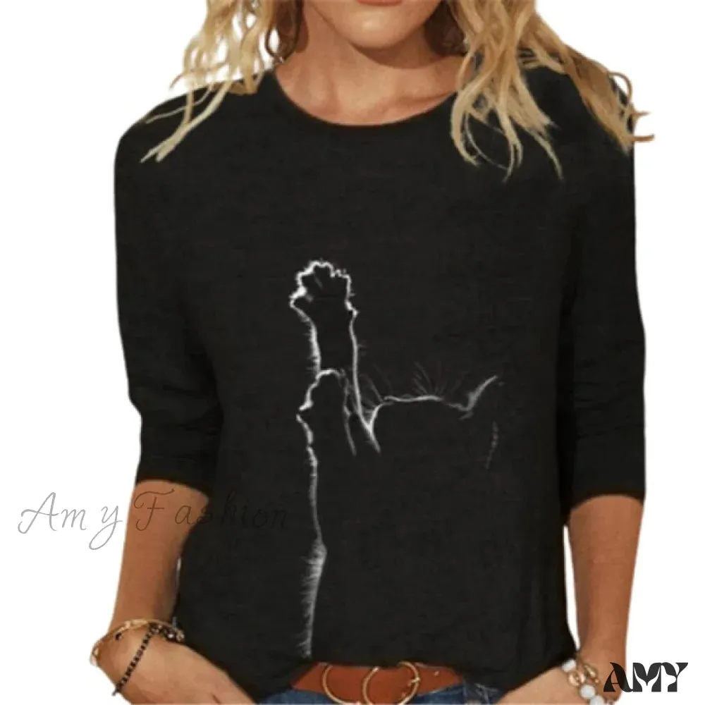 Amy Fashion - Clothing Funny Cat 3D Print Long Sleeve T-Shirts