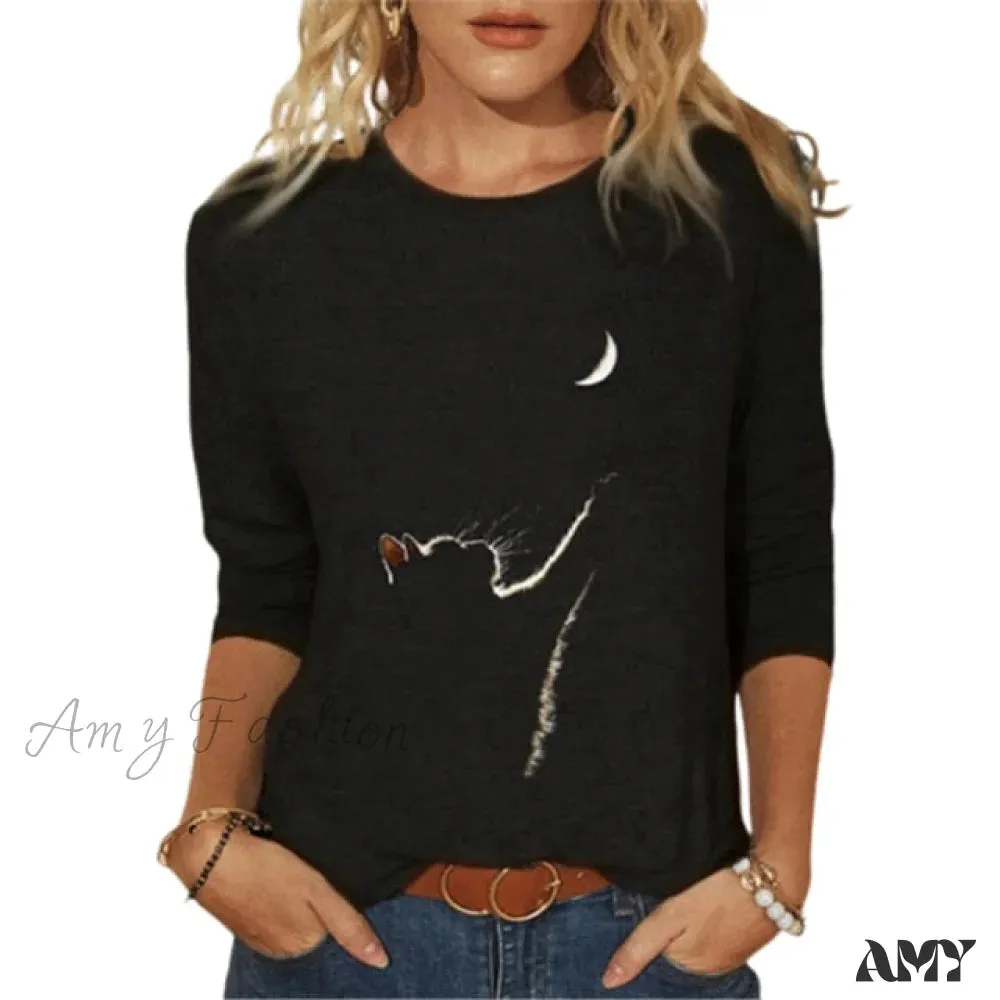 Amy Fashion - Clothing Funny Cat 3D Print Long Sleeve T-Shirts
