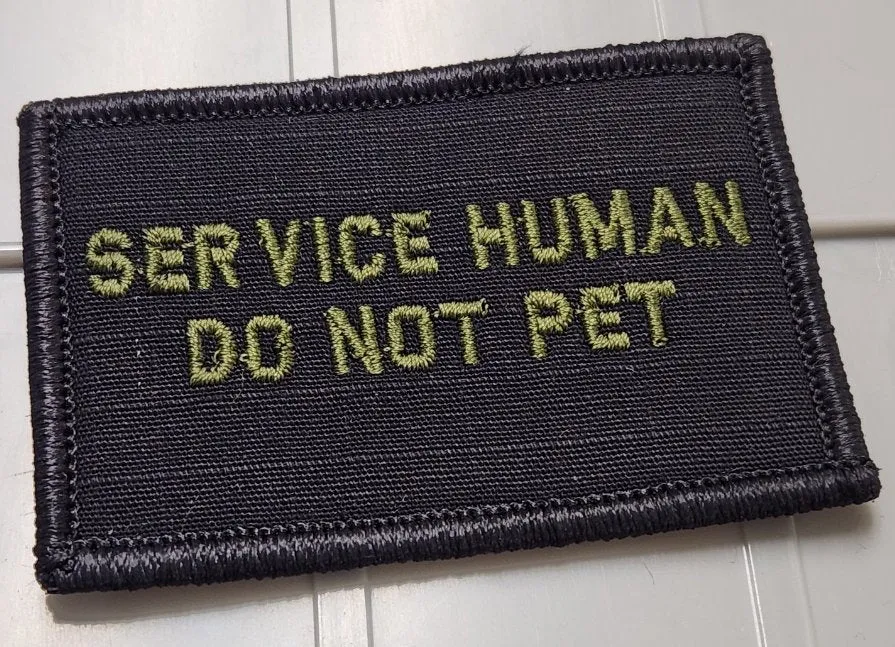 As Seen on Socials - Service Human Do Not Pet - 2x3 Patch - Black w/Olive Drab