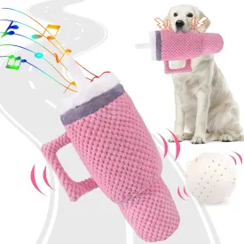 BABORUI Active Moving 2 in 1 Interactive Dog Toys, Tumbler Jumping Squeaky Dog Toys to Keep Them Busy, Plush Toy with Recording and Music Modes for Small/Medium/Large Dogs