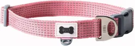BUILT Pet Nightsafe Dog Collar Large, Pink and Gray,Pink Gray