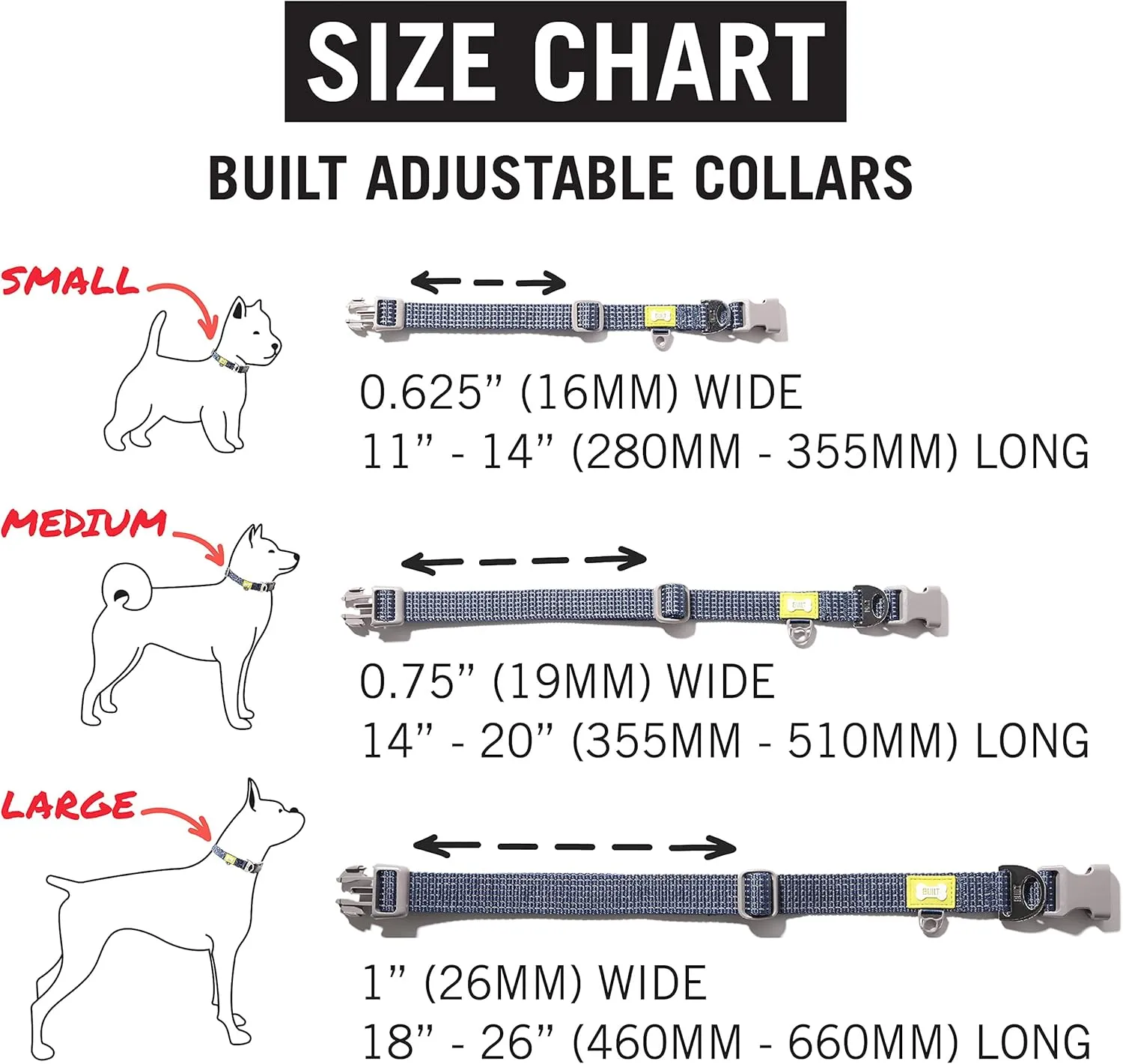 BUILT Pet Nightsafe Dog Collar Large, Pink and Gray,Pink Gray