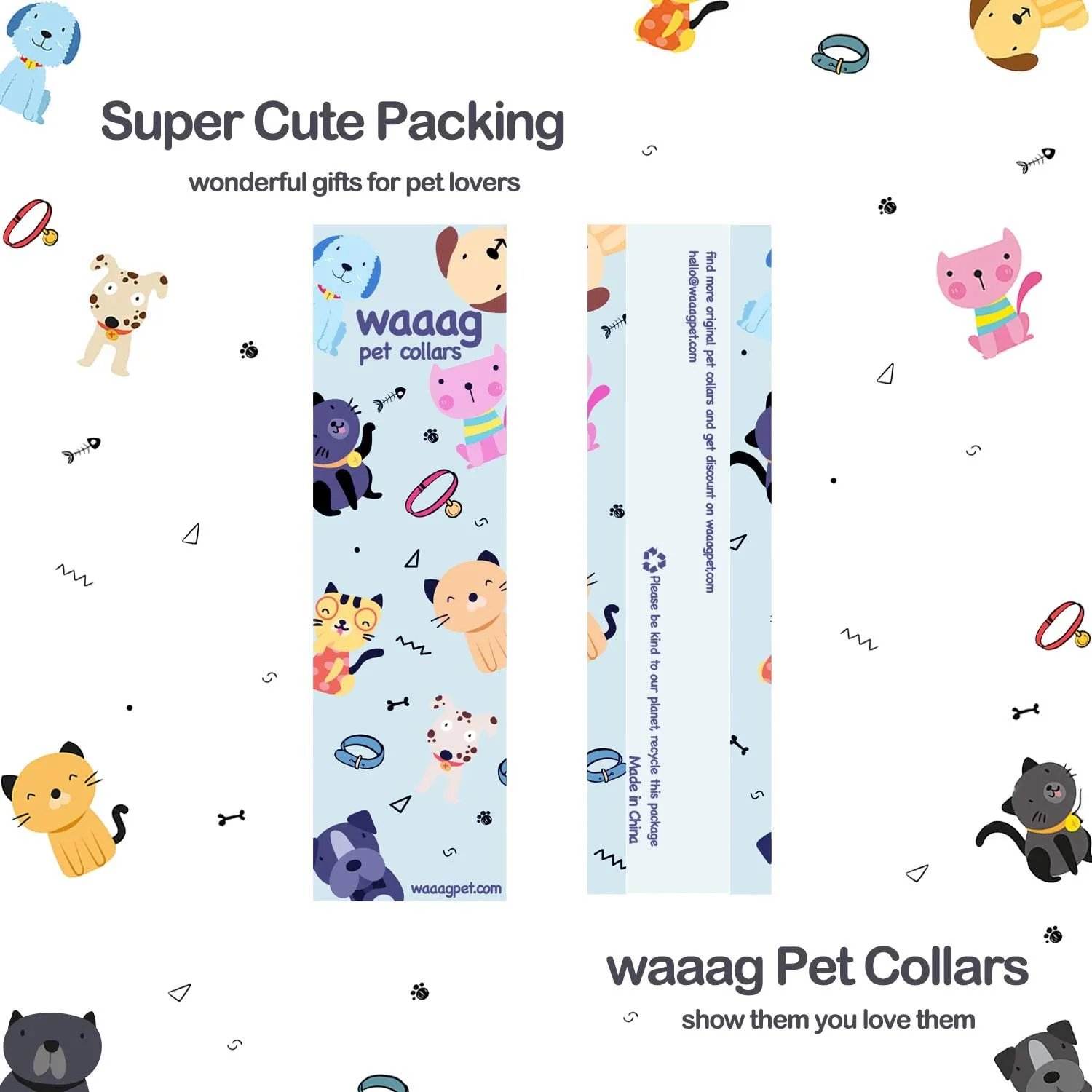 Cat Collars, Gold Moons and Stars Cat Collar, Safety Breakaway Cat Collar, Glow in The Dark (Standard 9"-15" Neck, Aqua)