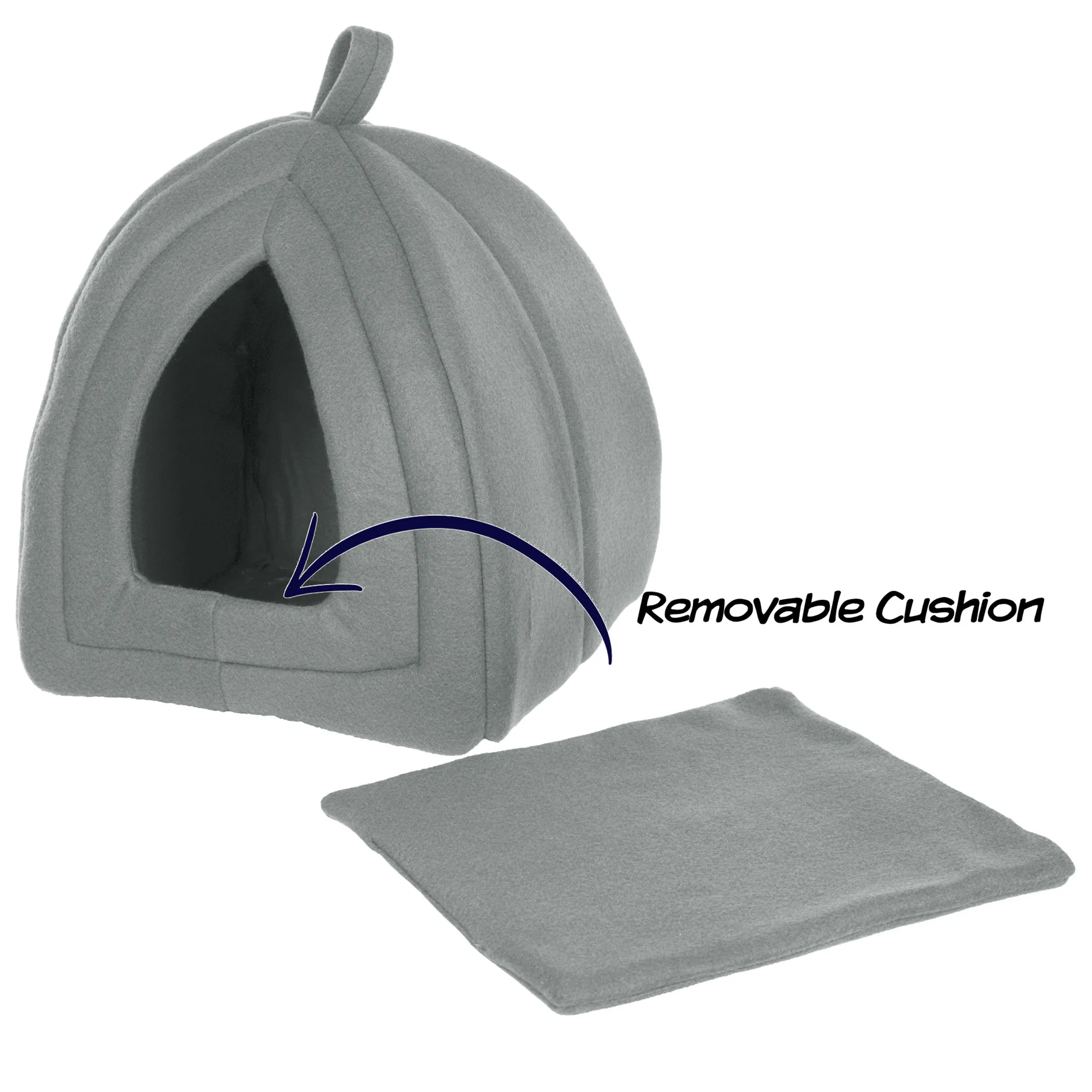 Cat House Bed with Removable Foam Cushion