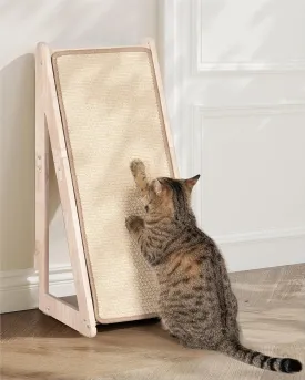 Cat Scratcher for Large Cats, 26.4'' Sisal Scratching Ramp Pad, Stable Wooden Board, Cat Furniture Protector for Indoor Active Cats