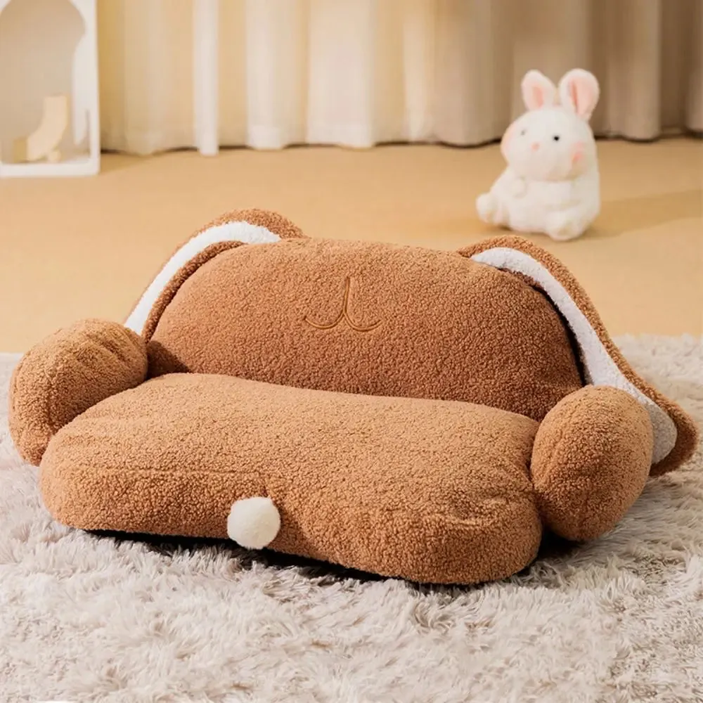 Cute Cat Sofa Snooze - Deep Sleep Warm Bed for Cats, Puppies, and Kittens - Soft Mat with Padded Cushion - Small Dog and Winter Pet Accessories