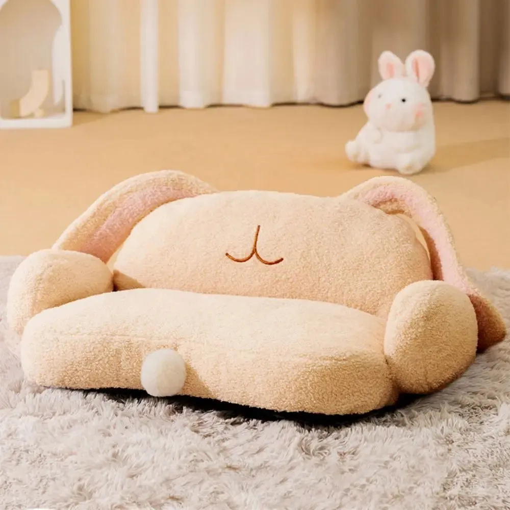 Cute Cat Sofa Snooze - Deep Sleep Warm Bed for Cats, Puppies, and Kittens - Soft Mat with Padded Cushion - Small Dog and Winter Pet Accessories