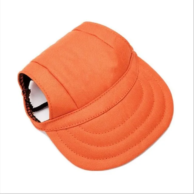 Cute Print Dog Hat With Ear Holes Summer Canvas Baseball Cap For Pet Dog Outdoor Accessories Hiking Pet Products S,M,L,XL