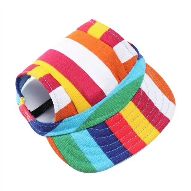 Cute Print Dog Hat With Ear Holes Summer Canvas Baseball Cap For Pet Dog Outdoor Accessories Hiking Pet Products S,M,L,XL