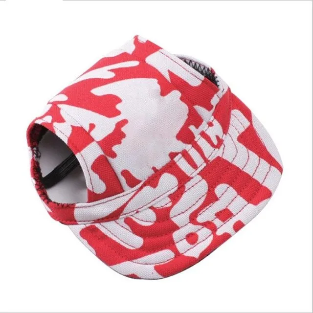 Cute Print Dog Hat With Ear Holes Summer Canvas Baseball Cap For Pet Dog Outdoor Accessories Hiking Pet Products S,M,L,XL