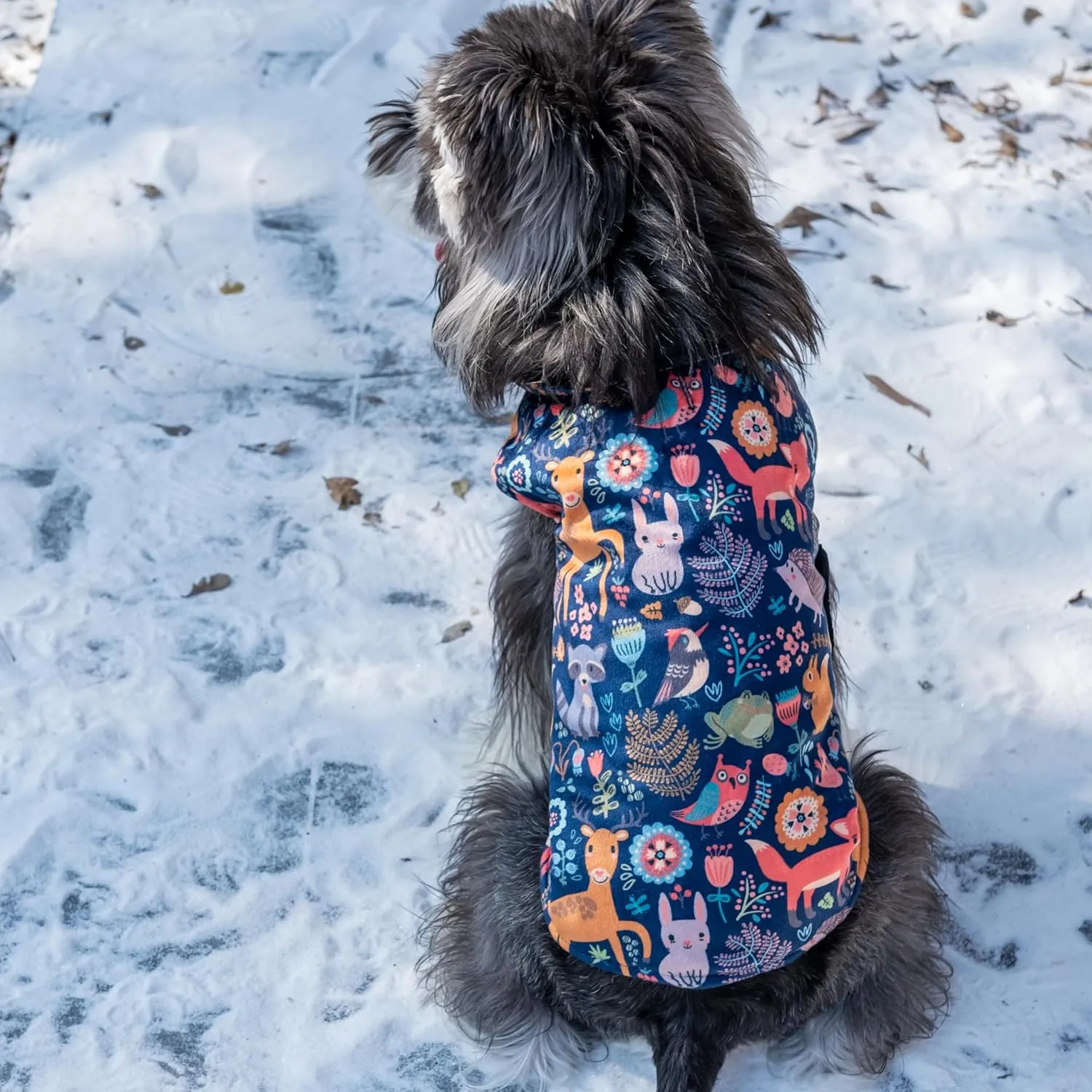 CuteBone Winter Dog Coat - Waterproof Windproof Reversible Jacket - Thick Adjustable Soft Coat with Leash Hole for Small to Large Dogs