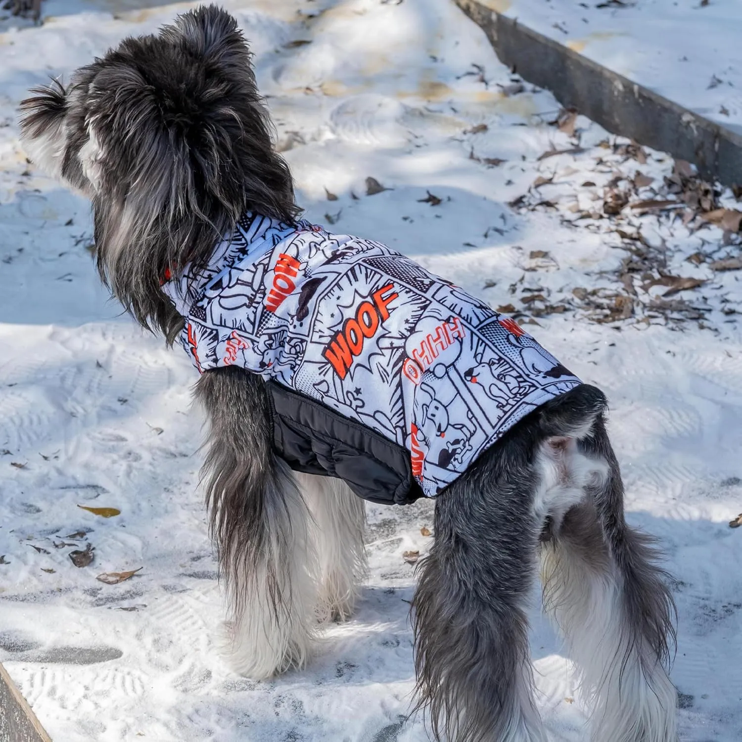 CuteBone Winter Dog Jacket - Reversible, Windproof & Waterproof Soft Coat with Leash Hole for Small to Large Dogs