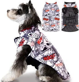 CuteBone Winter Dog Jacket - Reversible, Windproof & Waterproof Soft Coat with Leash Hole for Small to Large Dogs
