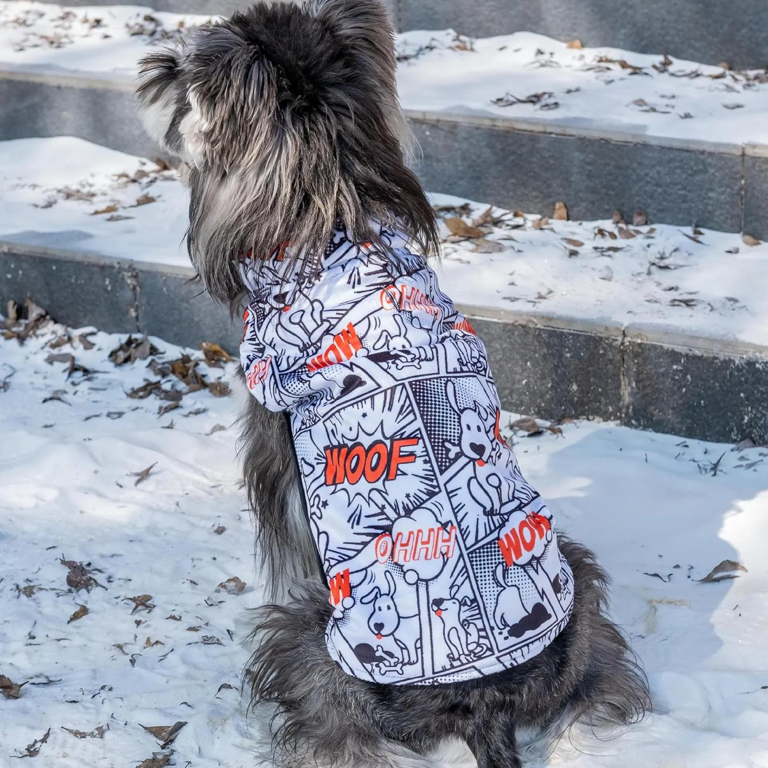 CuteBone Winter Dog Jacket - Reversible, Windproof & Waterproof Soft Coat with Leash Hole for Small to Large Dogs