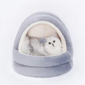 Deluxe Cat Cave Bed - Drop Down Ball