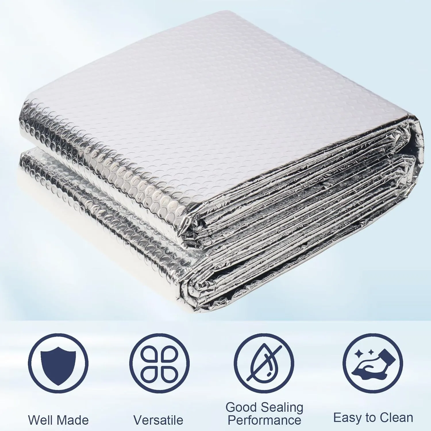 DGSL Double Reflective Insulation Roll, 47 in X 15 FT Window Insulation for Summer Heat, Aluminum Foil Thermal Radiant Barrier for Window, Garage Door, RV, Roof