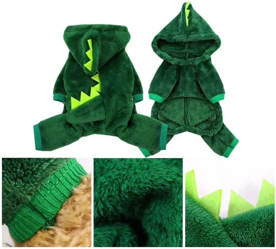 Dinosaur-Themed Fleece Costume for Cats and Small Dogs