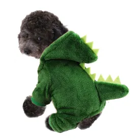 Dinosaur-Themed Fleece Costume for Cats and Small Dogs