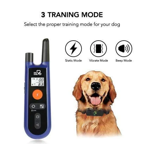 DOG CARE Dog Training Collar - Upgrated Dog Shock Collar w/3 Training Modes, Beep, Vibration and Shock, 100% Waterproof Training Collar, Up to 1000Ft Remote Range, 0~99 Shock Levels Dog Training Set