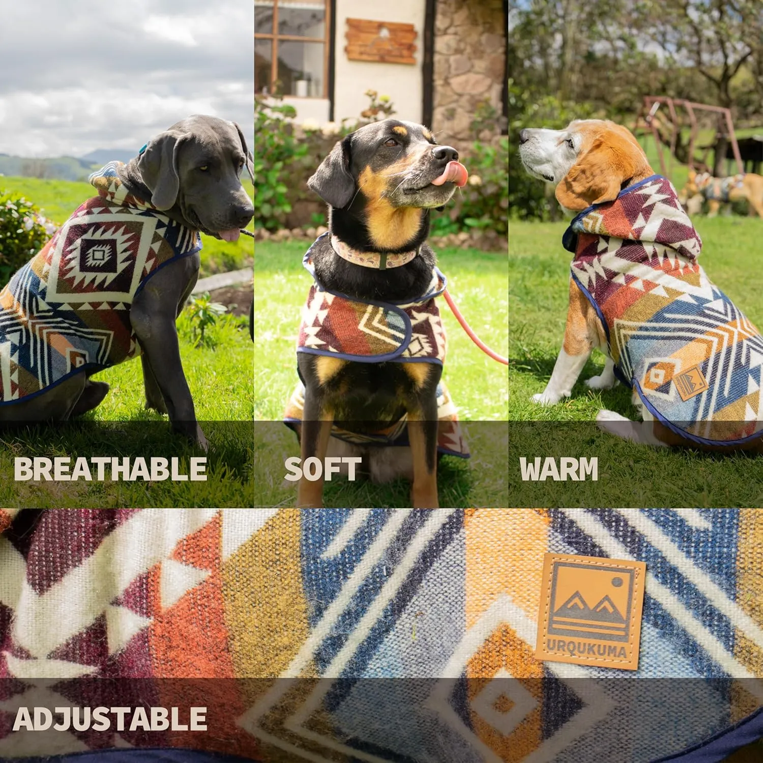 Dog Clothes for Small Dogs - Hand Made Sweater - Dog Poncho - Knitted by Artisans in The Heart of The Mountains of Ecuador - Winter Hoodie Outfit - Pet Costume