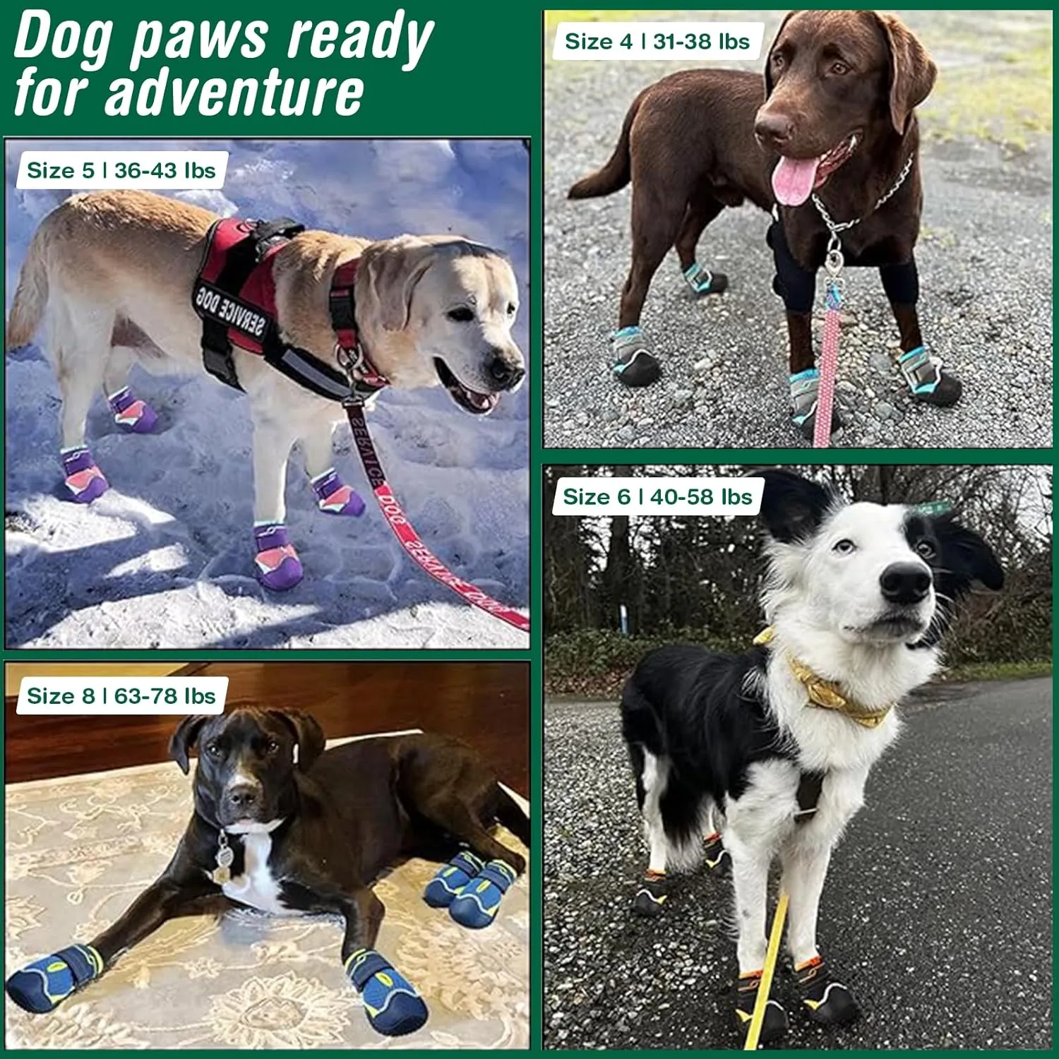 Dog Shoes for Small Dogs, Anti-Slip Dog Boots for Winter Snow, Hot Pavement, Dog Booties & Paw Protectors for Hardwood Floors Size 1