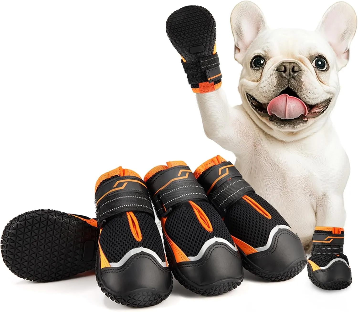 Dog Shoes for Small Dogs, Anti-Slip Dog Boots for Winter Snow, Hot Pavement, Dog Booties & Paw Protectors for Hardwood Floors Size 1