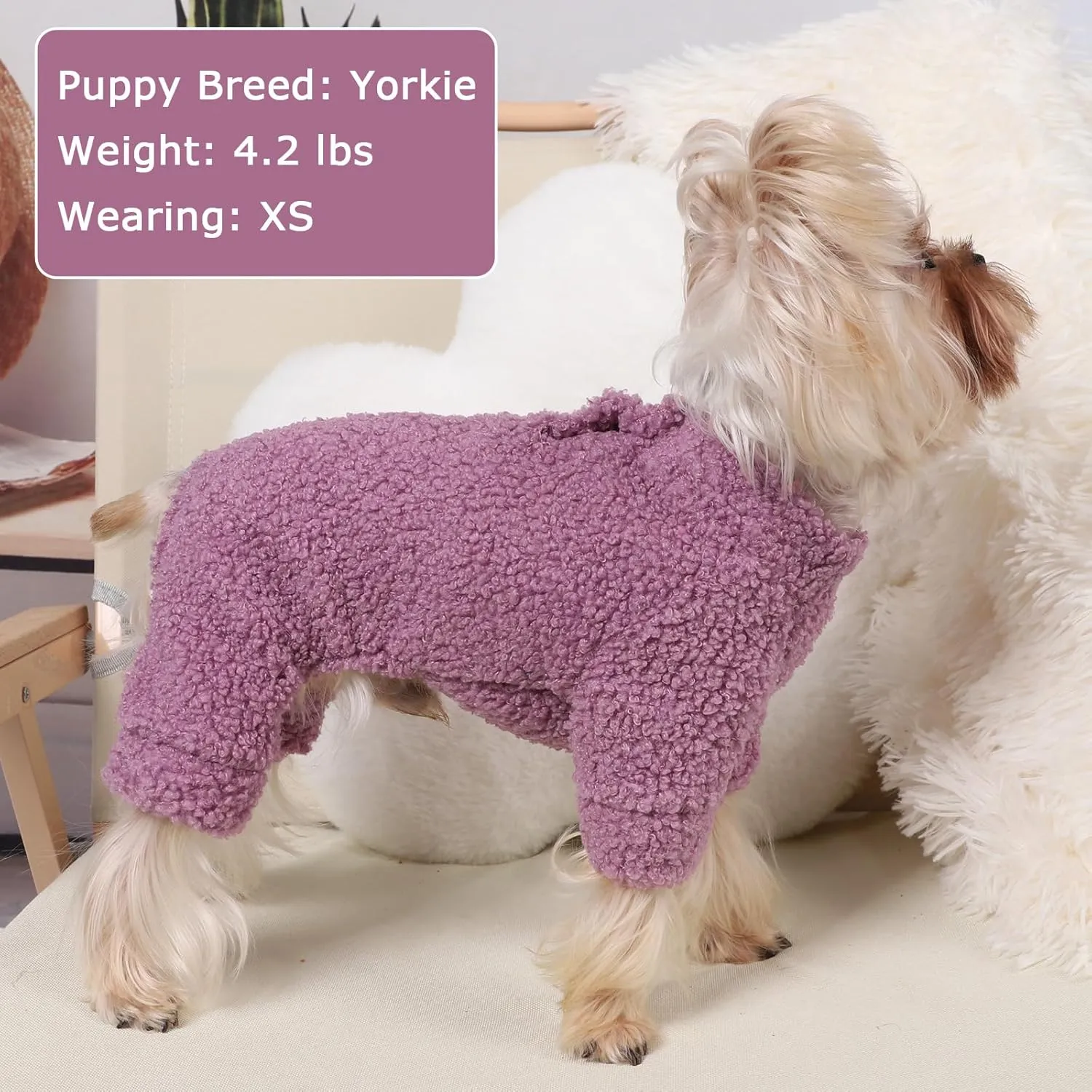 Dog Sweaters for Small Dogs Winter Puppy Pajamas Boy Girl Fleece Small Pet Clothes Outfit 4 Legs Jumpsuits for Chihuahua Yorkie Cat Apparel