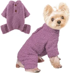 Dog Sweaters for Small Dogs Winter Puppy Pajamas Boy Girl Fleece Small Pet Clothes Outfit 4 Legs Jumpsuits for Chihuahua Yorkie Cat Apparel