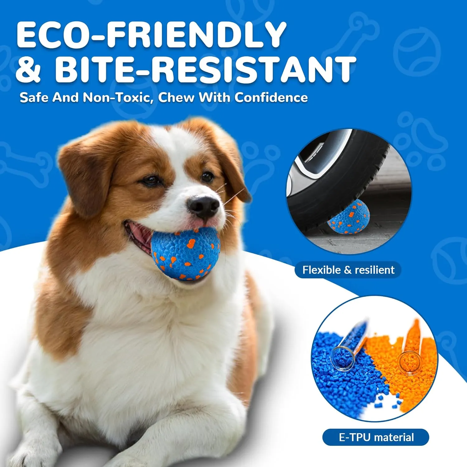 Farish High Bounce Dog Balls for Aggressive Chewers, Floating Dog Toys for Water Fetch,Durable Tennis Balls for Dogs, Indestructible Dog Toys for Large Dogs Aggressive Chewers,Dog Pool Toys,Pack of 2