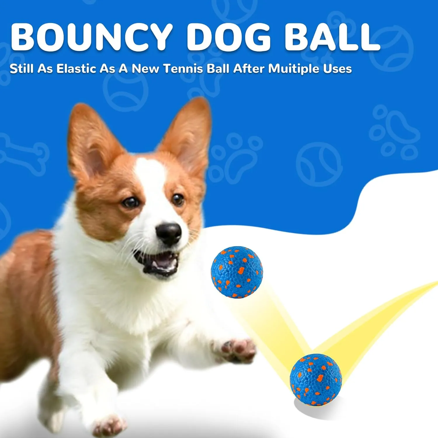 Farish High Bounce Dog Balls for Aggressive Chewers, Floating Dog Toys for Water Fetch,Durable Tennis Balls for Dogs, Indestructible Dog Toys for Large Dogs Aggressive Chewers,Dog Pool Toys,Pack of 2