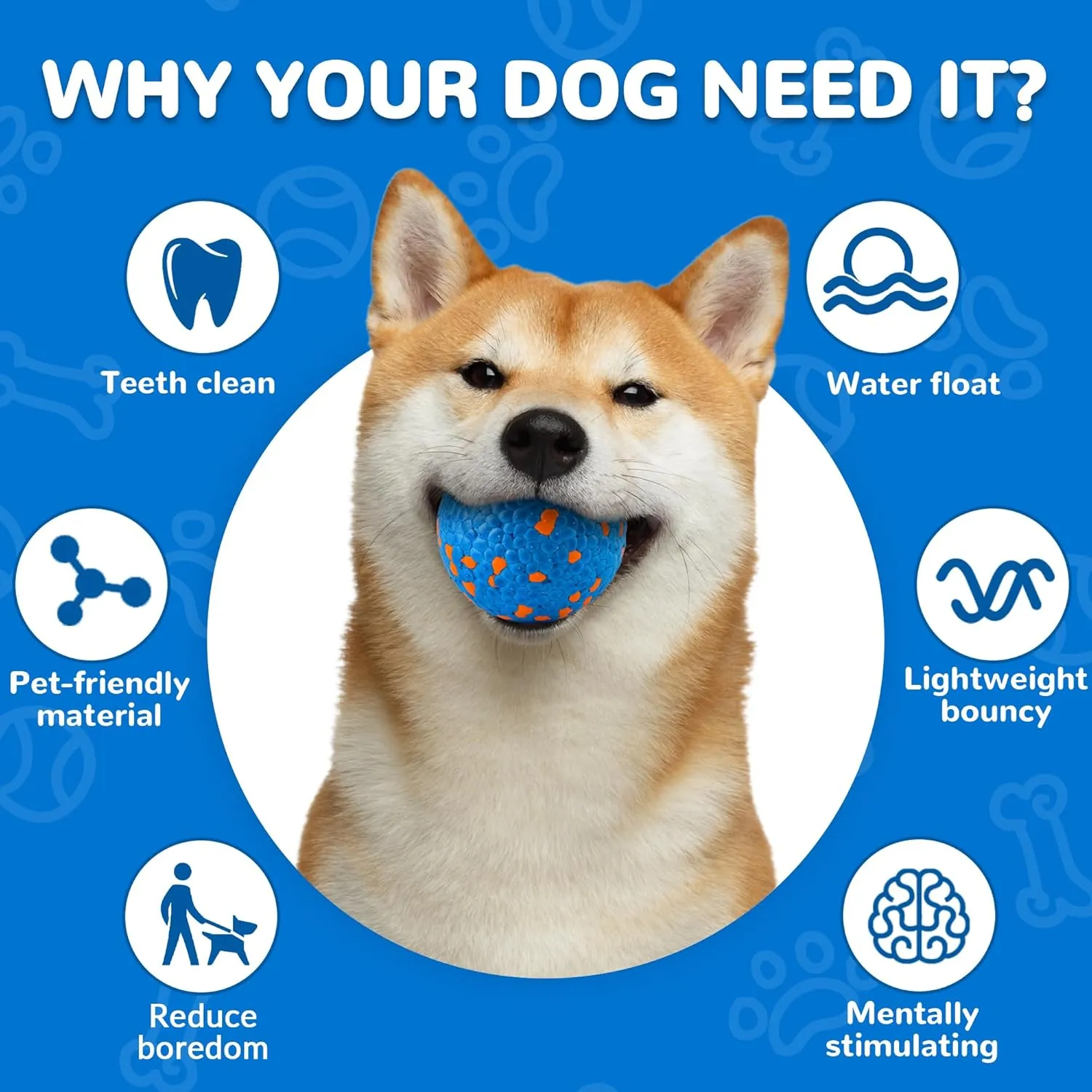 Farish High Bounce Dog Balls for Aggressive Chewers, Floating Dog Toys for Water Fetch,Durable Tennis Balls for Dogs, Indestructible Dog Toys for Large Dogs Aggressive Chewers,Dog Pool Toys,Pack of 2