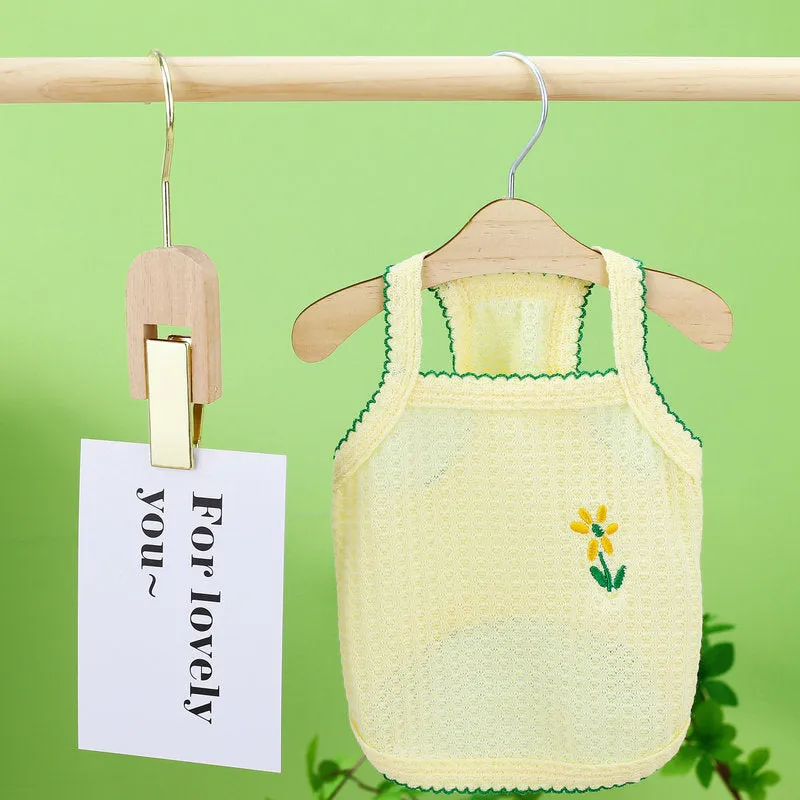 Flower Embroidered Pet Clothes