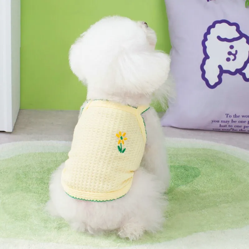Flower Embroidered Pet Clothes