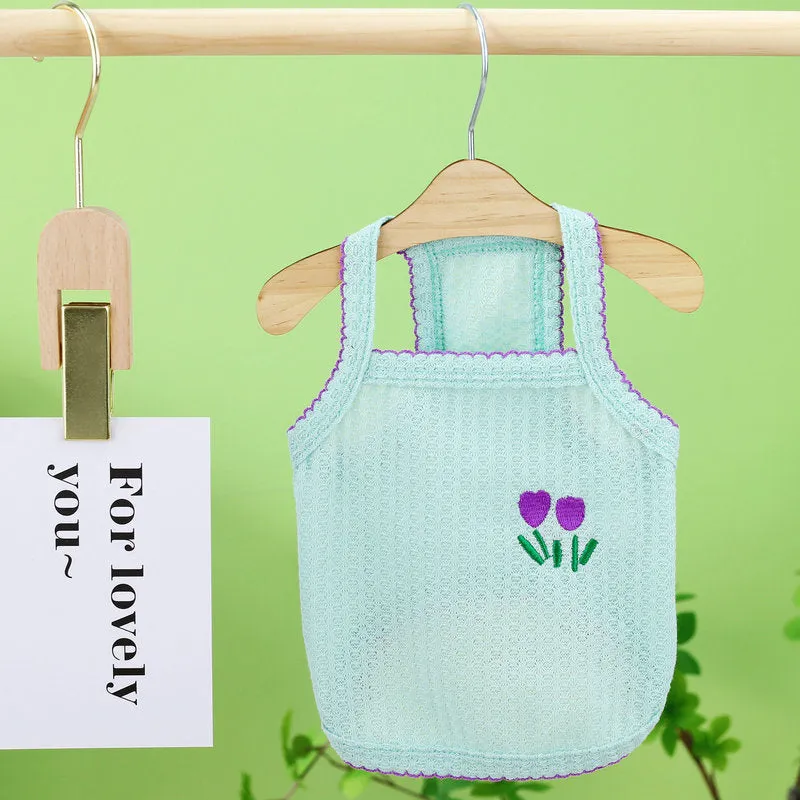 Flower Embroidered Pet Clothes