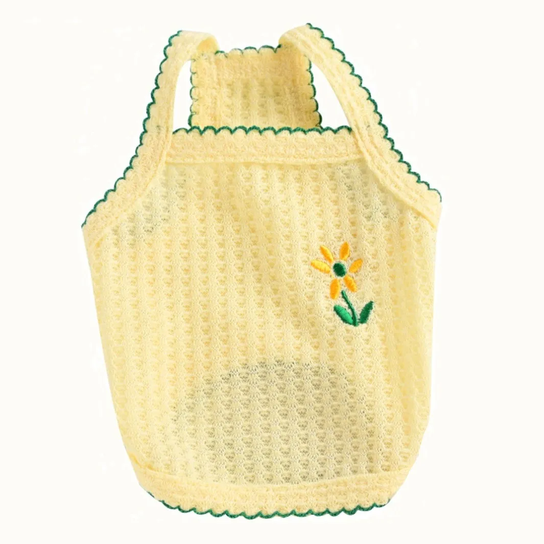 Flower Embroidered Pet Clothes