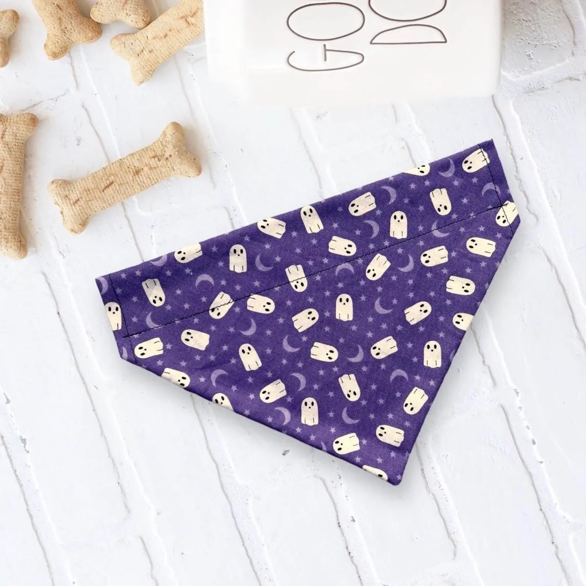 Halloween Purple Ghost Dog Bandana or Cat Bandana
